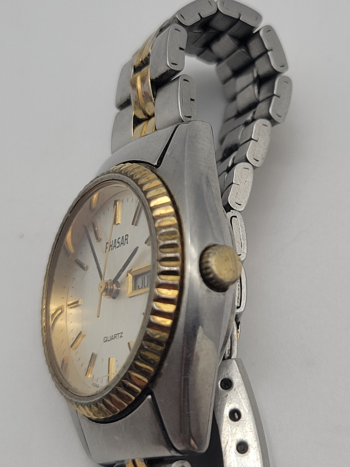 Vintage Phasar Two Tone Watch V248 0080 Oyster Chrono Sears Ladies Untested