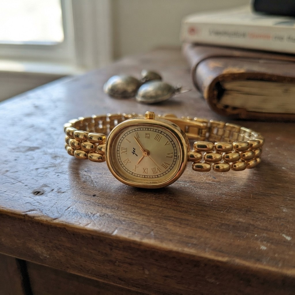 Slim Roman Numeral Women’s Bracelet Watch – Gold & Silver, Waterproof Style