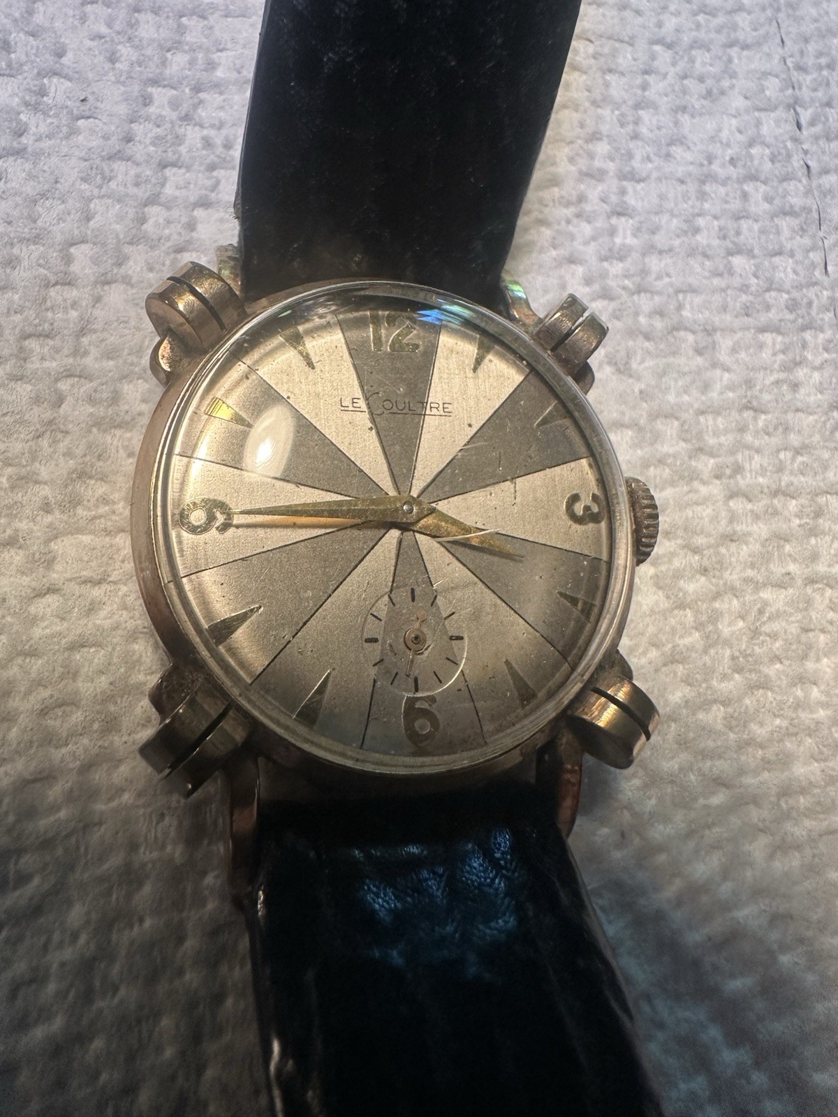 Vintage LeCoultre Men’s Wristwatch Running Original Geometric Dial 10K RGP
