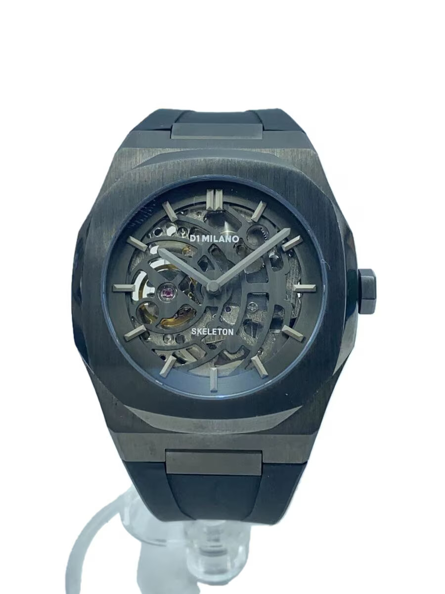 [B1S] D1 Milano Skeleton Automatic Clear Rubber Strap Men’s Watch SKRJ02 [w7p]