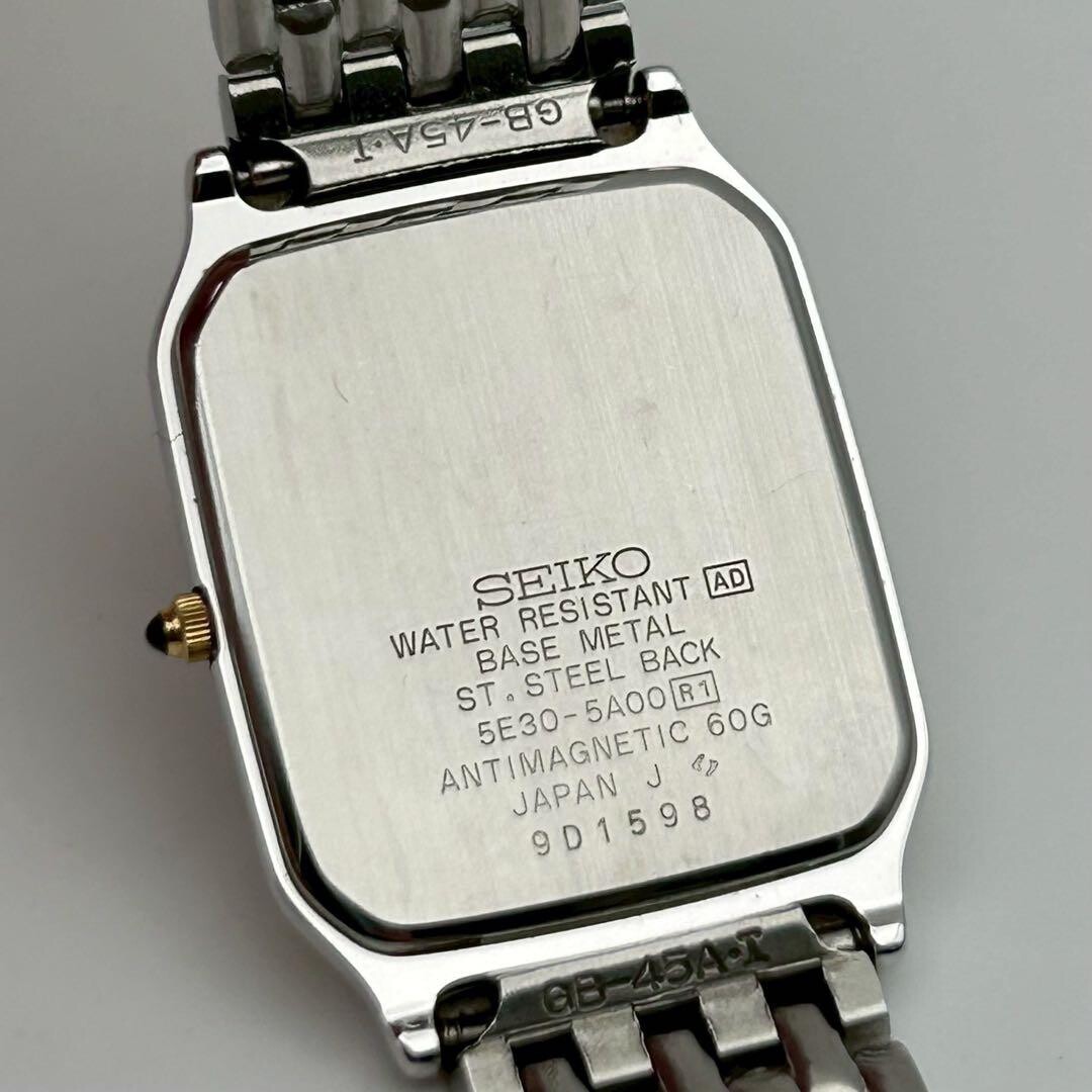 SEIKO Dolce 5E30-5A00 Quartz Rectangular Roman Dial Two Tone Unisex Watch