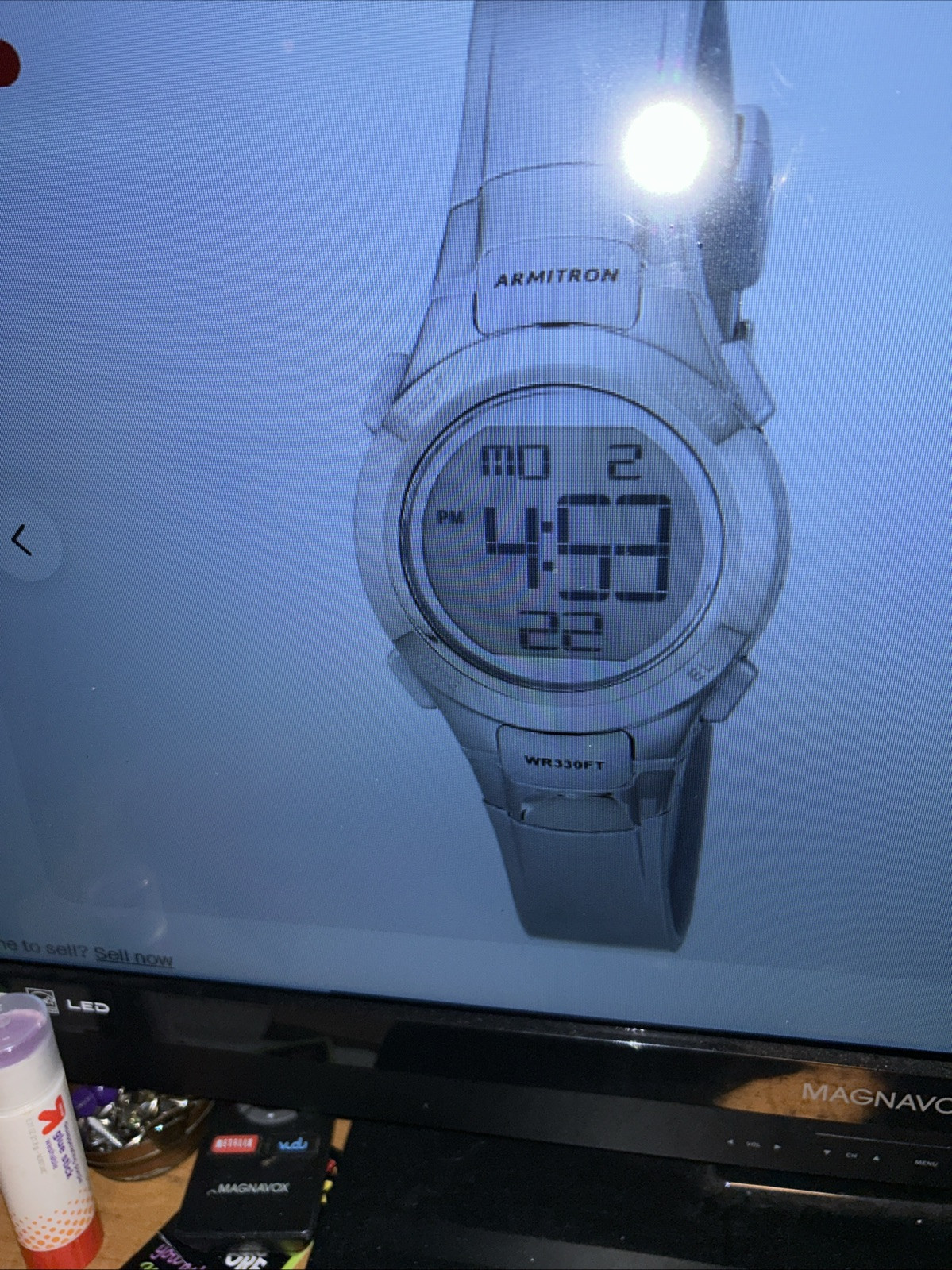 Armitron Sport Women’s Watch Swimming Digital Chronograph, Silver, EUC