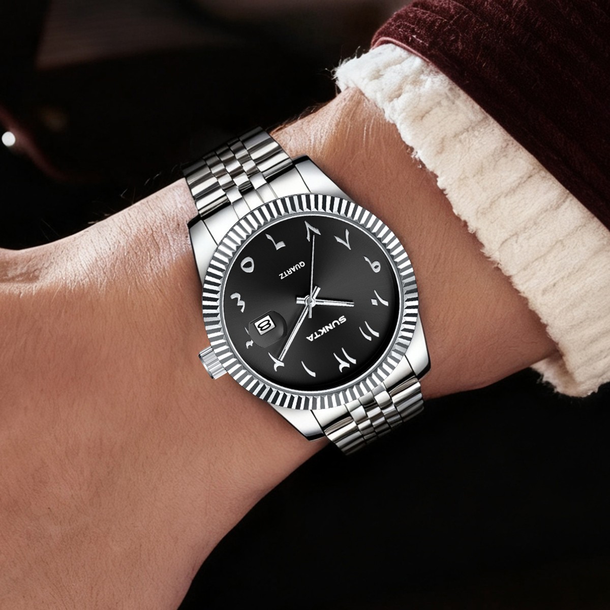 Luxury Men Watch Quartz Date Stainless Steel Waterproof Business Man Wristwatch