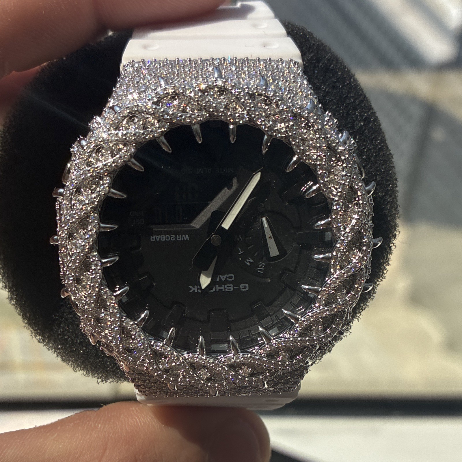 *ICED OUT* Casio G-SHOCK Analog/Digital Quartz White Resin Bling Box Papers