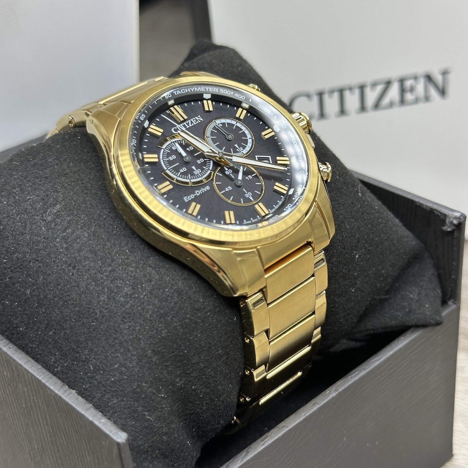 NEW✅TACHYMETER✅ Citizen Eco-Drive Weekender Chronograph Men’s Watch AT2132-53E