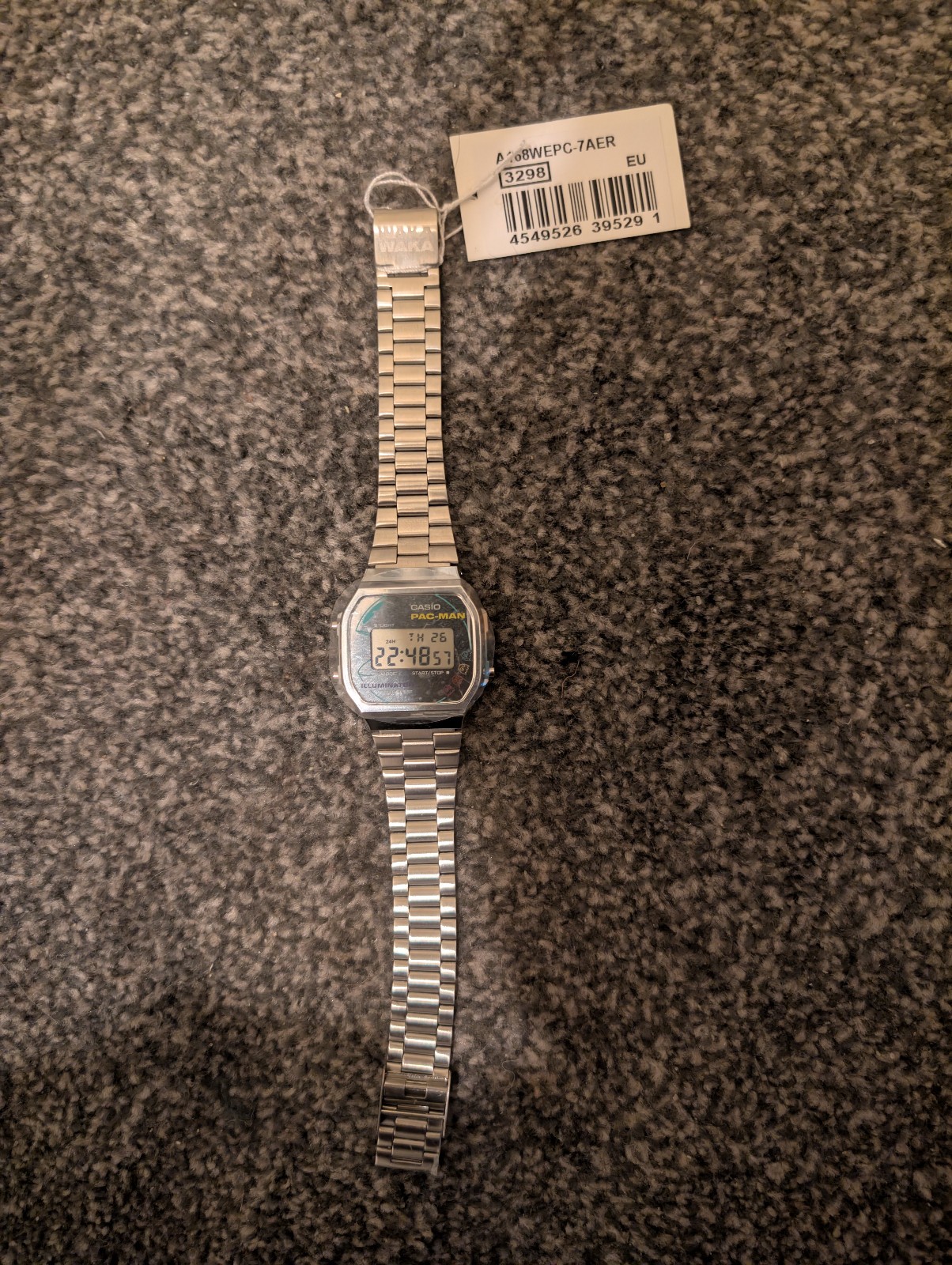 Casio Vintage X PAC-MAN A168WEPC-7A Silver Watch New without box
