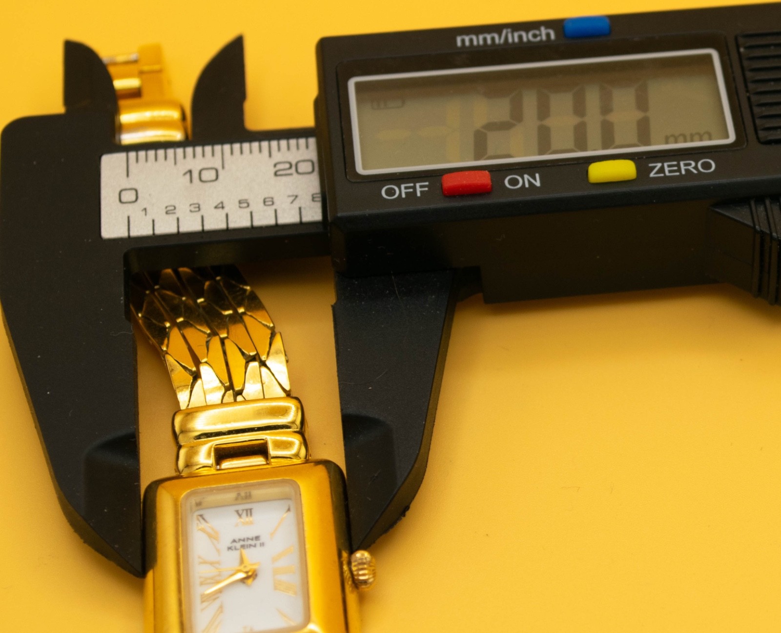 Anne Klein II Gold Tone Rectangular Bracelet Watch White Roman Dial Quartz