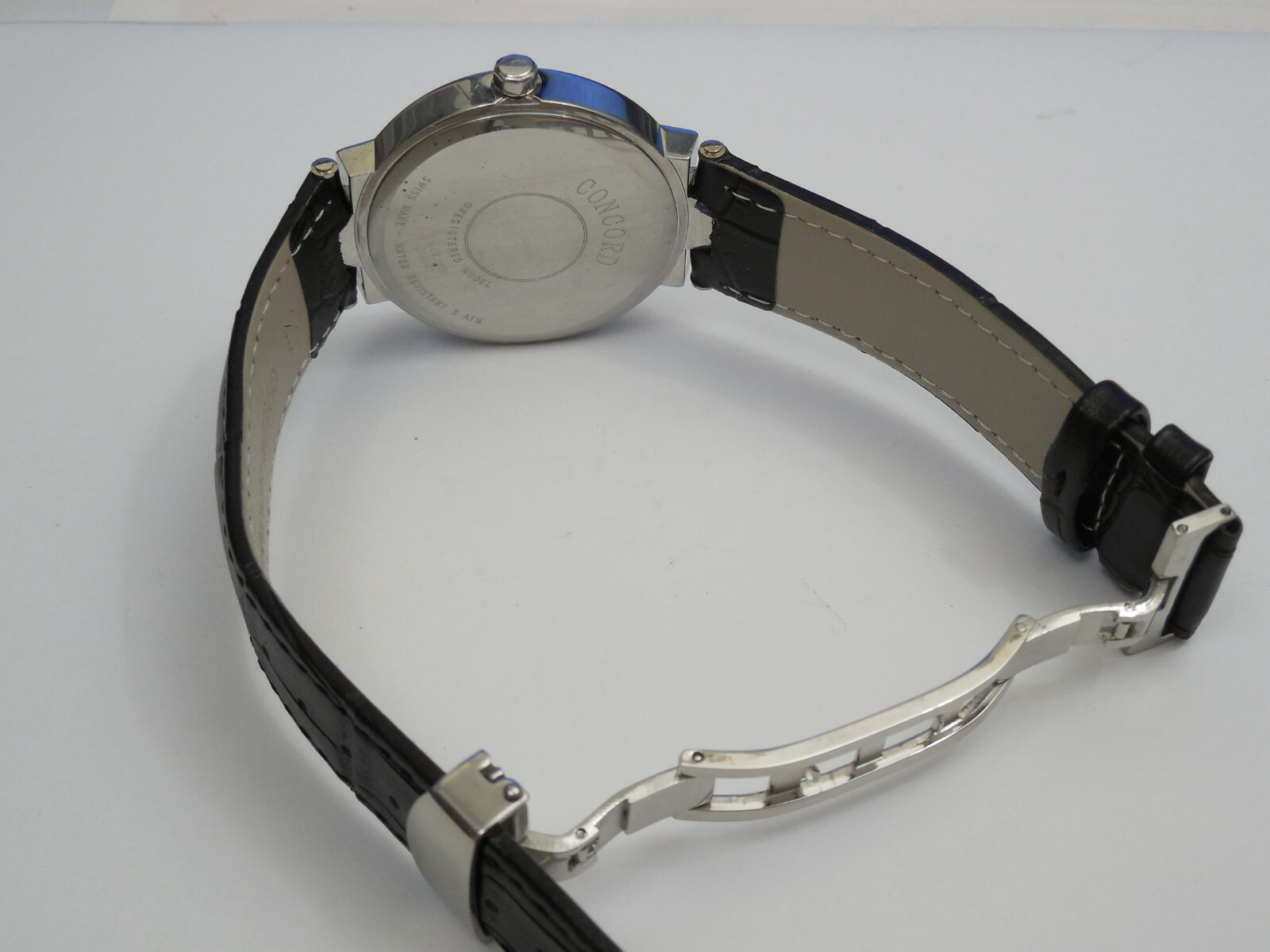 CONCORD SOLID STAINLESS STEEL LA SCALA 38MM MEN’S WATCH WITH DEPLOYMENT CLASP