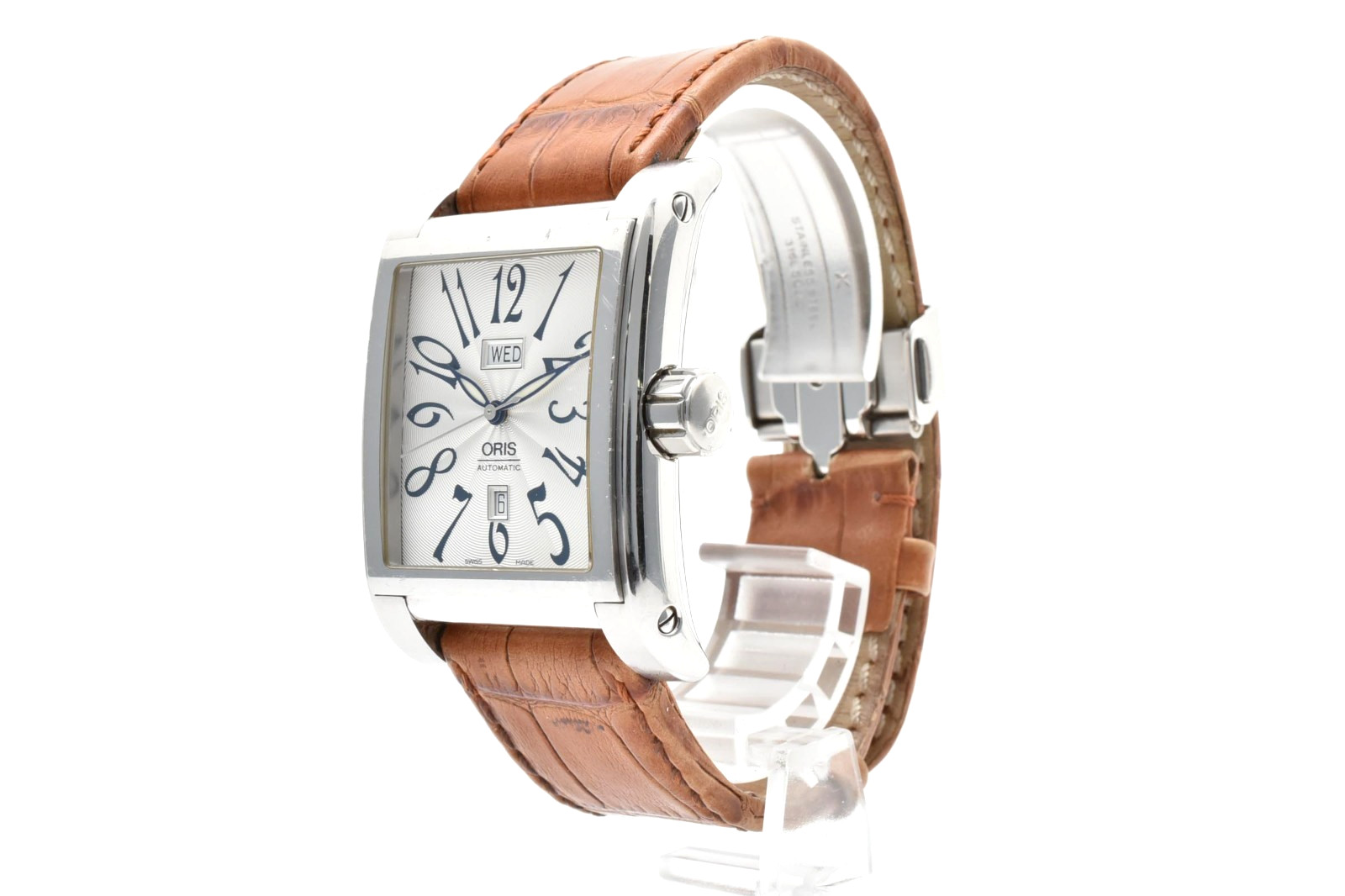 [Near MINT] ORIS Miles 7538 Rectangular Day/Date White Dial At Men’s Watch