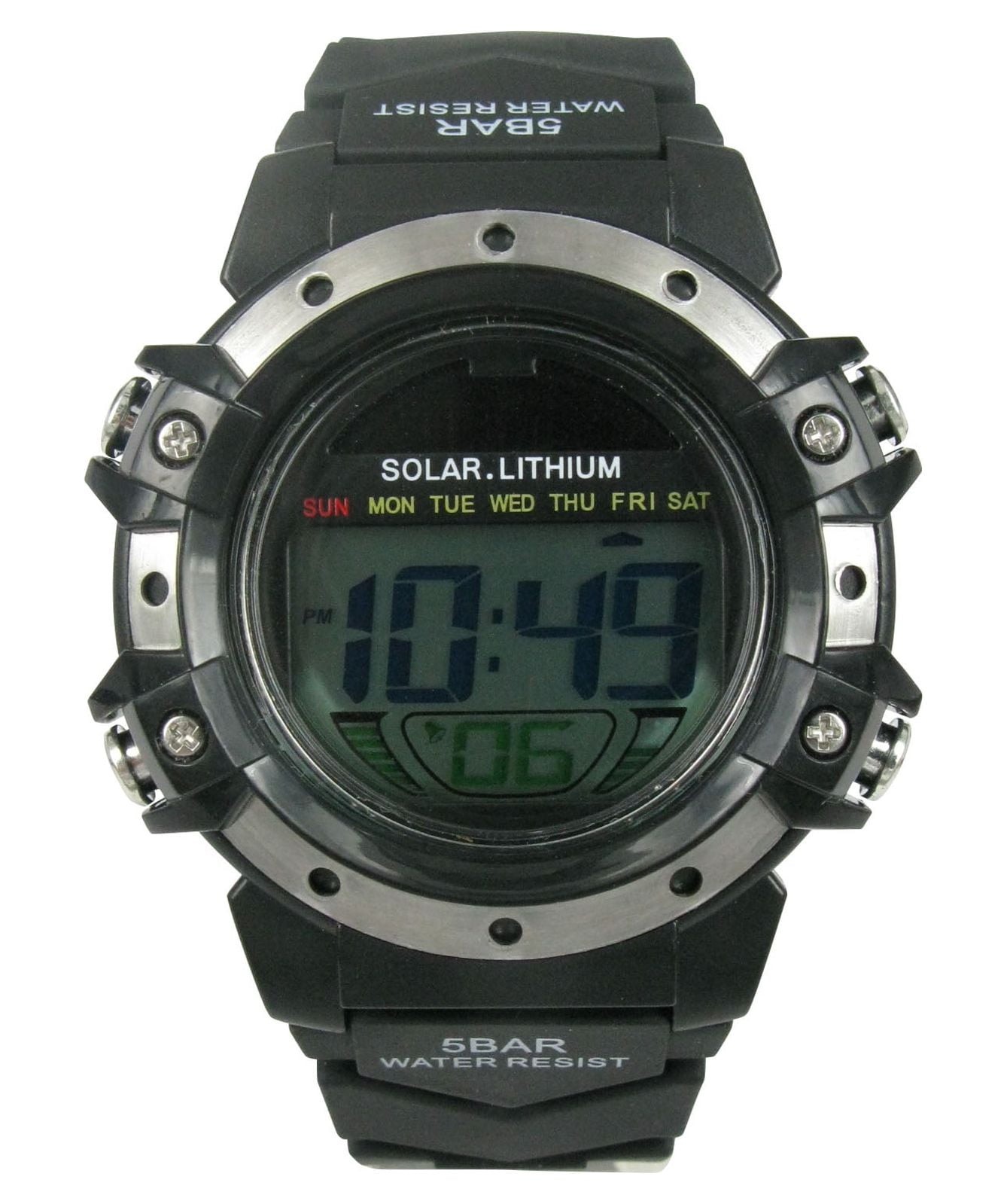 George Mens Solar Digital Wristwatch Plastic Strap