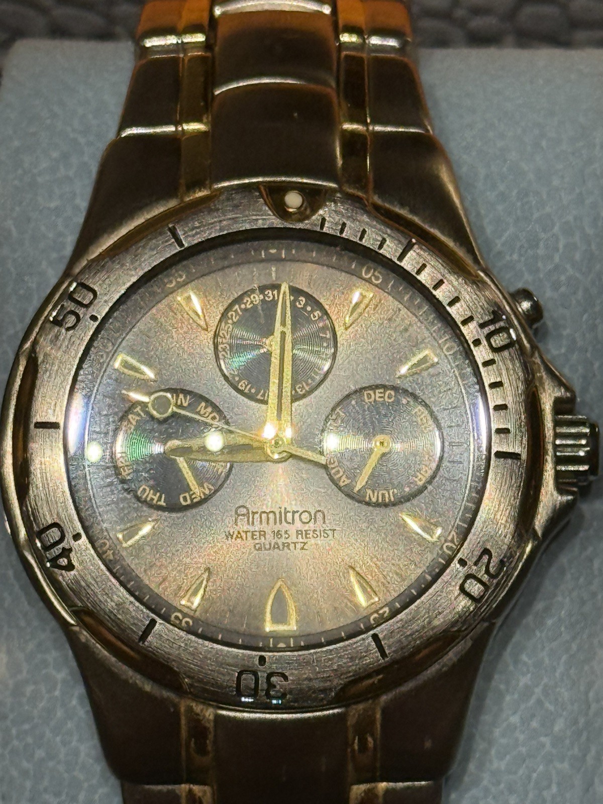 Armitron Men’s Two-Tone Multi-Eye Quartz Watch Day Date Month Vintage Running
