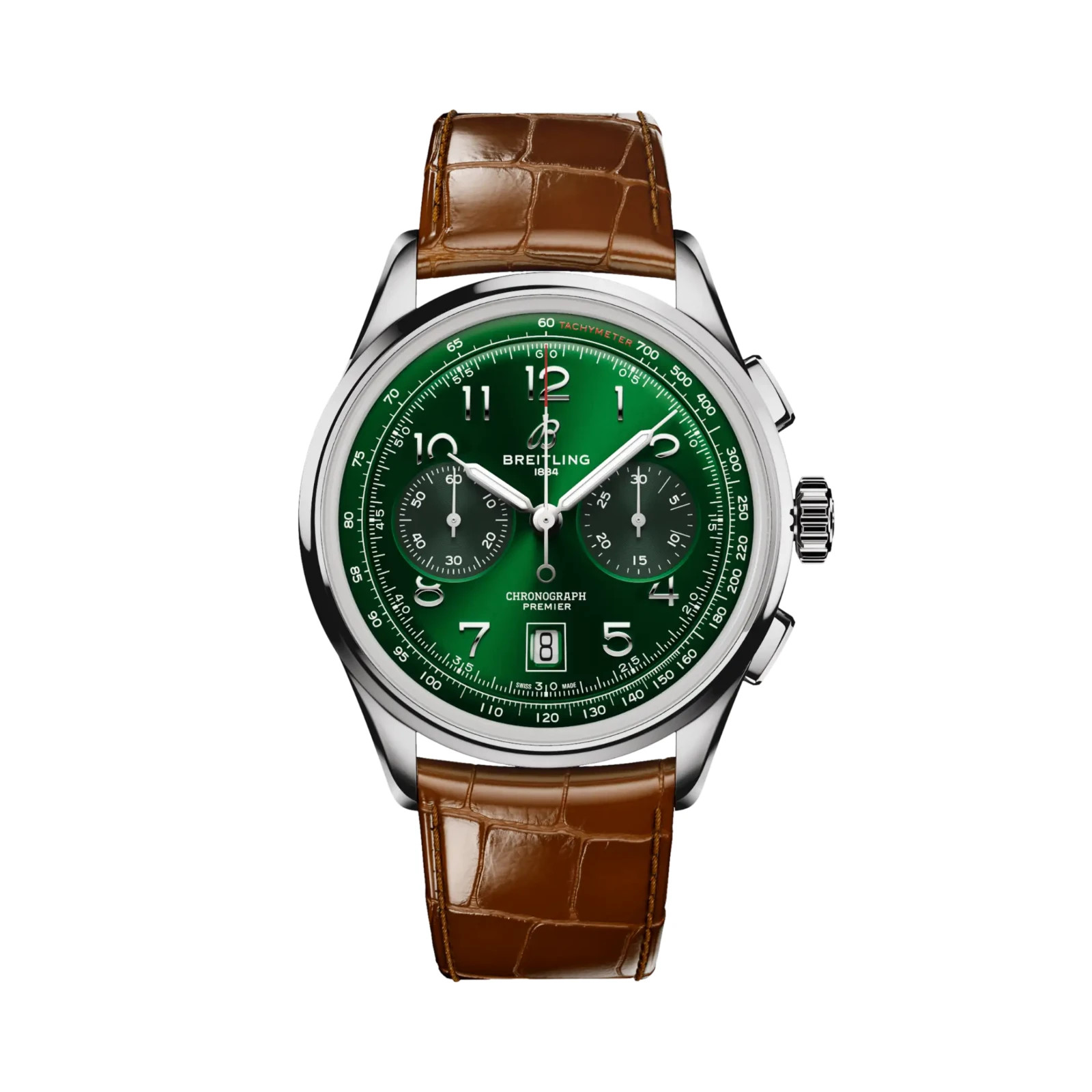 Breitling Premier B01 Chronograph 42 Green Dial Alligator Strap AB0145371L1P1