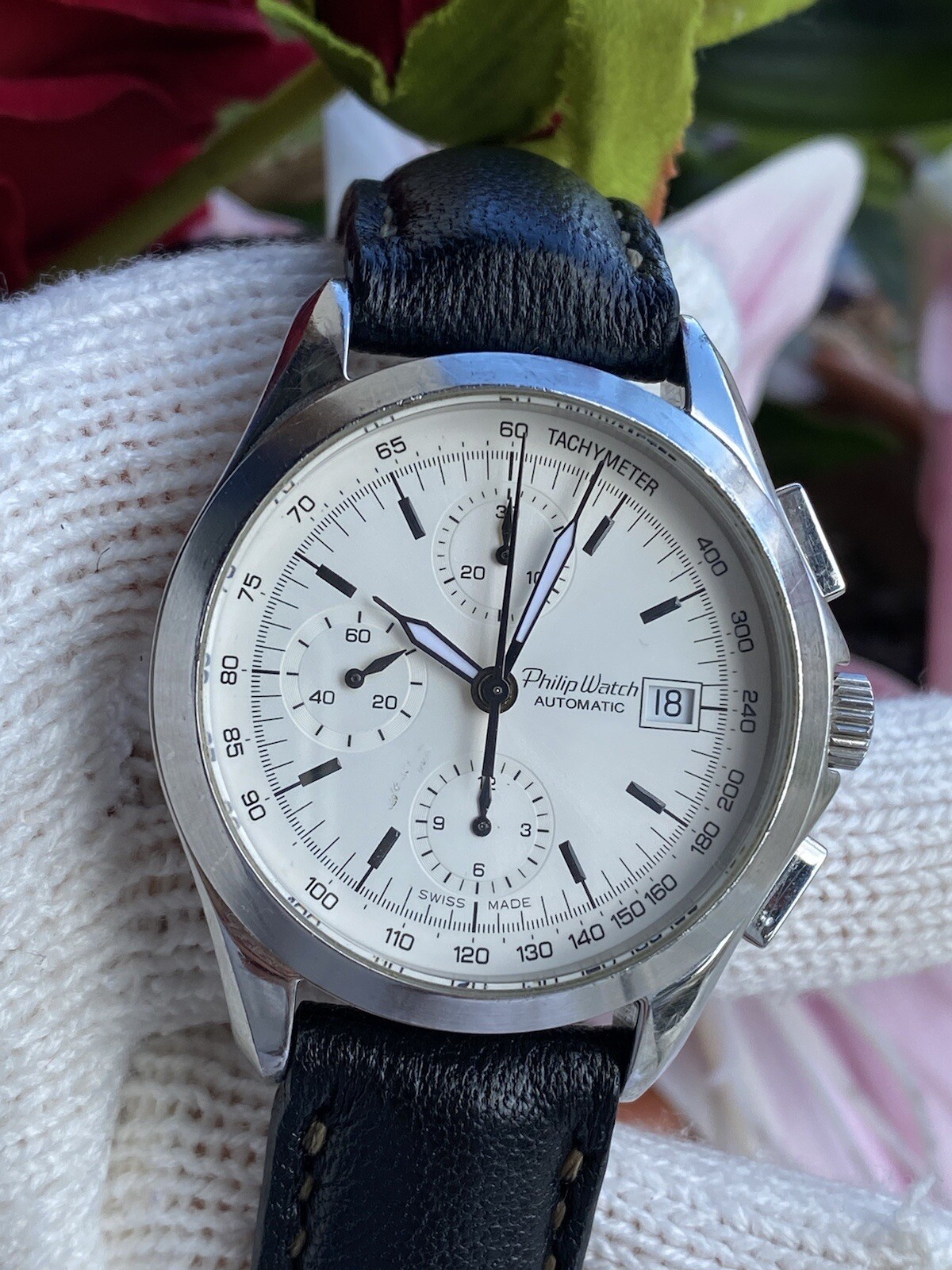 Philip Watch Chronograph Automatic Mens 40mm Swiss Made
