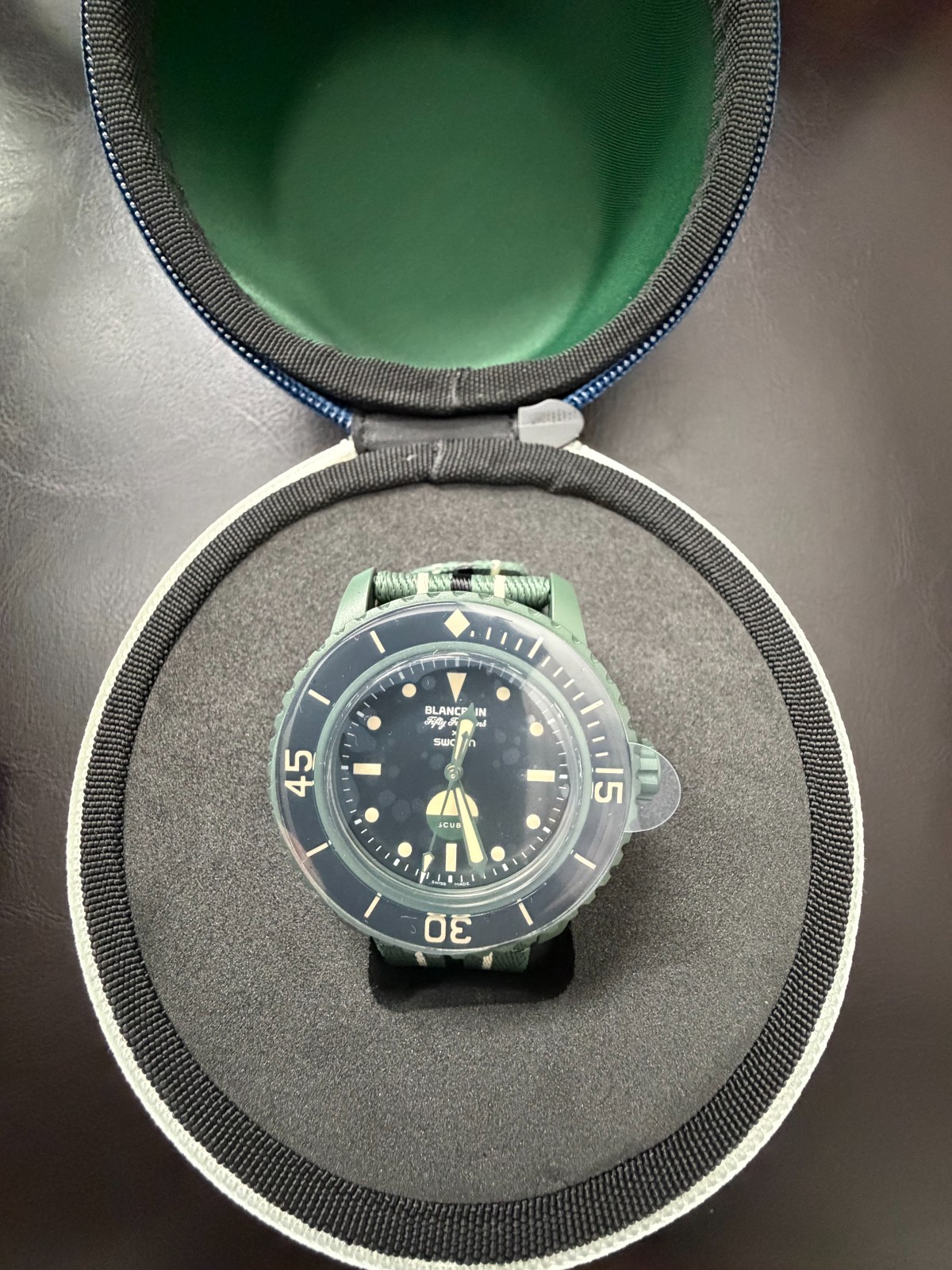 Blancpain x Swatch Scuba Fifty Fathoms GREEN ABYSS Brand New Box Papers