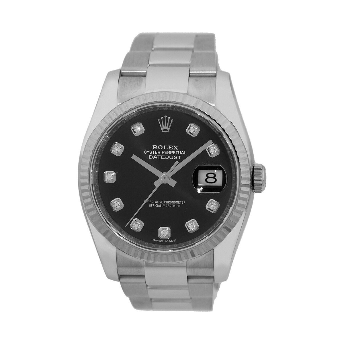 ROLEX Stainless Steel 36mm Datejust Factory Diamond 116234 Box Warranty MINTY