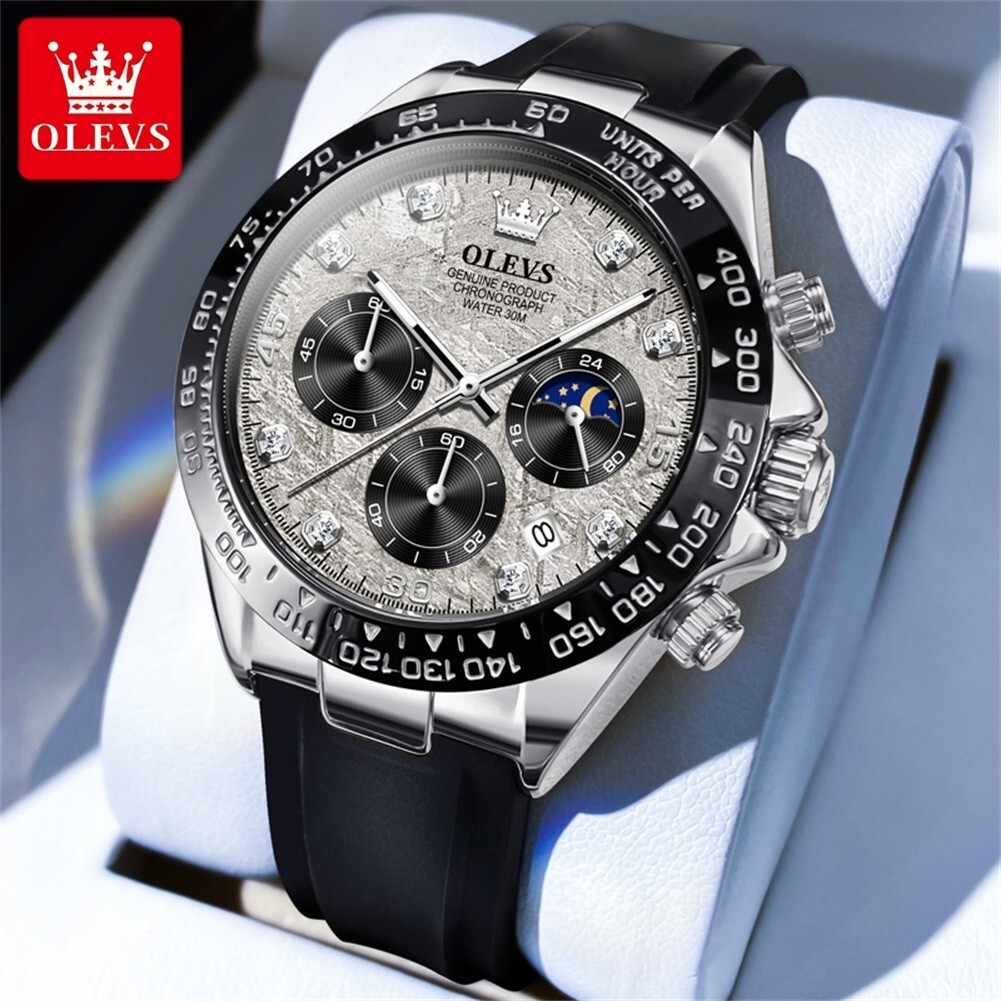Waterproof Quartz Luxury Watch OLEVS Business Men’s Luminous Date Strap
