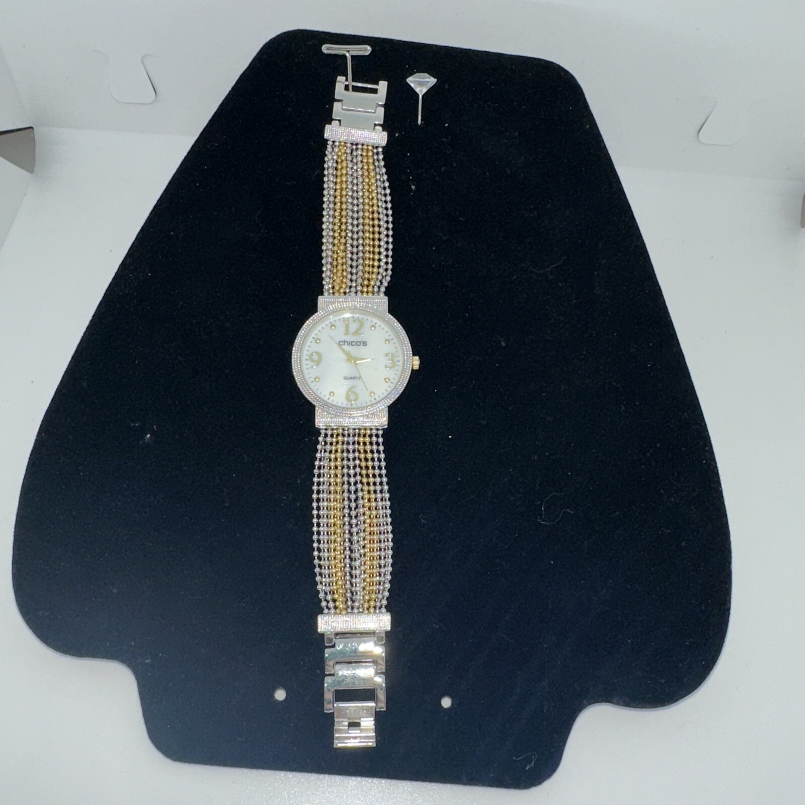 Chico’sp Multi-strand Gold & Silver Tone Ball Chain Watch Can Be Sized.