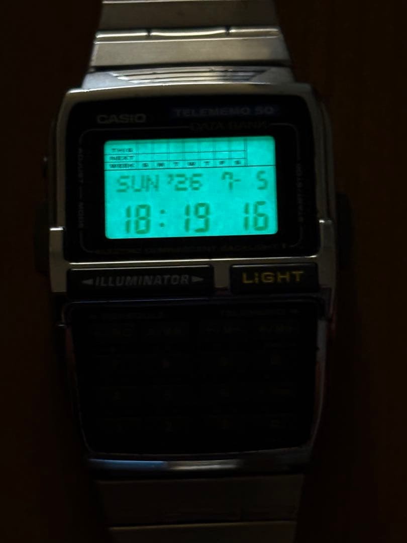 Casio Data Bank DBC-630 Silver Retro Watch with Calculator Function