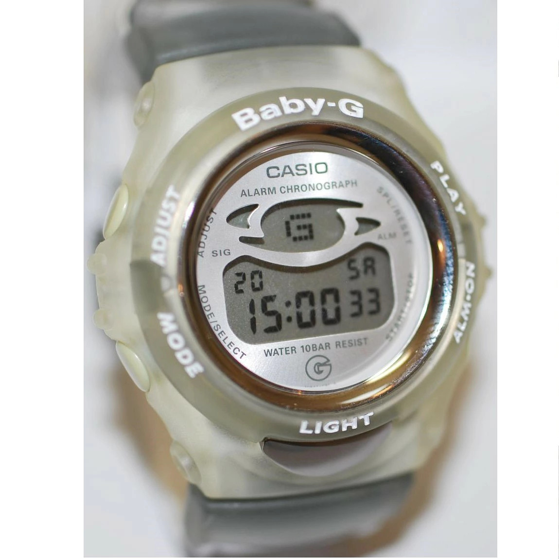 fully functional CASIO Baby G G’MIX BG 390L 8T silhouette silver with 1 month A