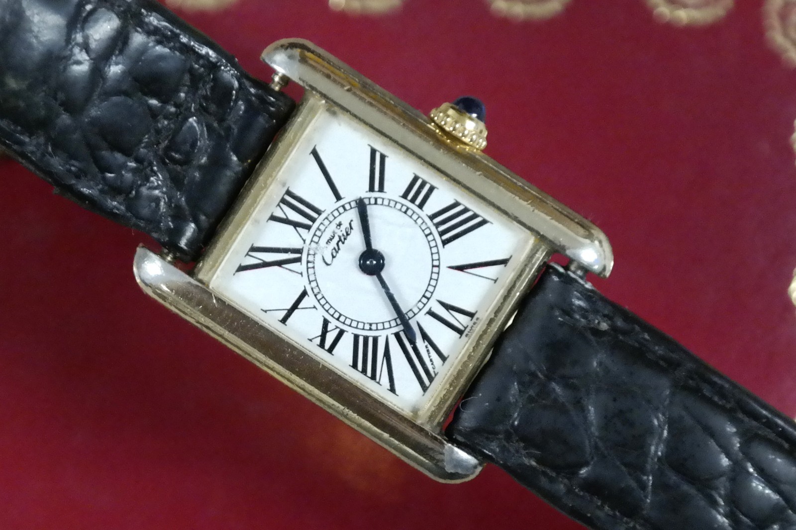 Must de Cartier Tank Quartz, Vermeil, Signed Deployant Clasp & Box, Ref 5057001