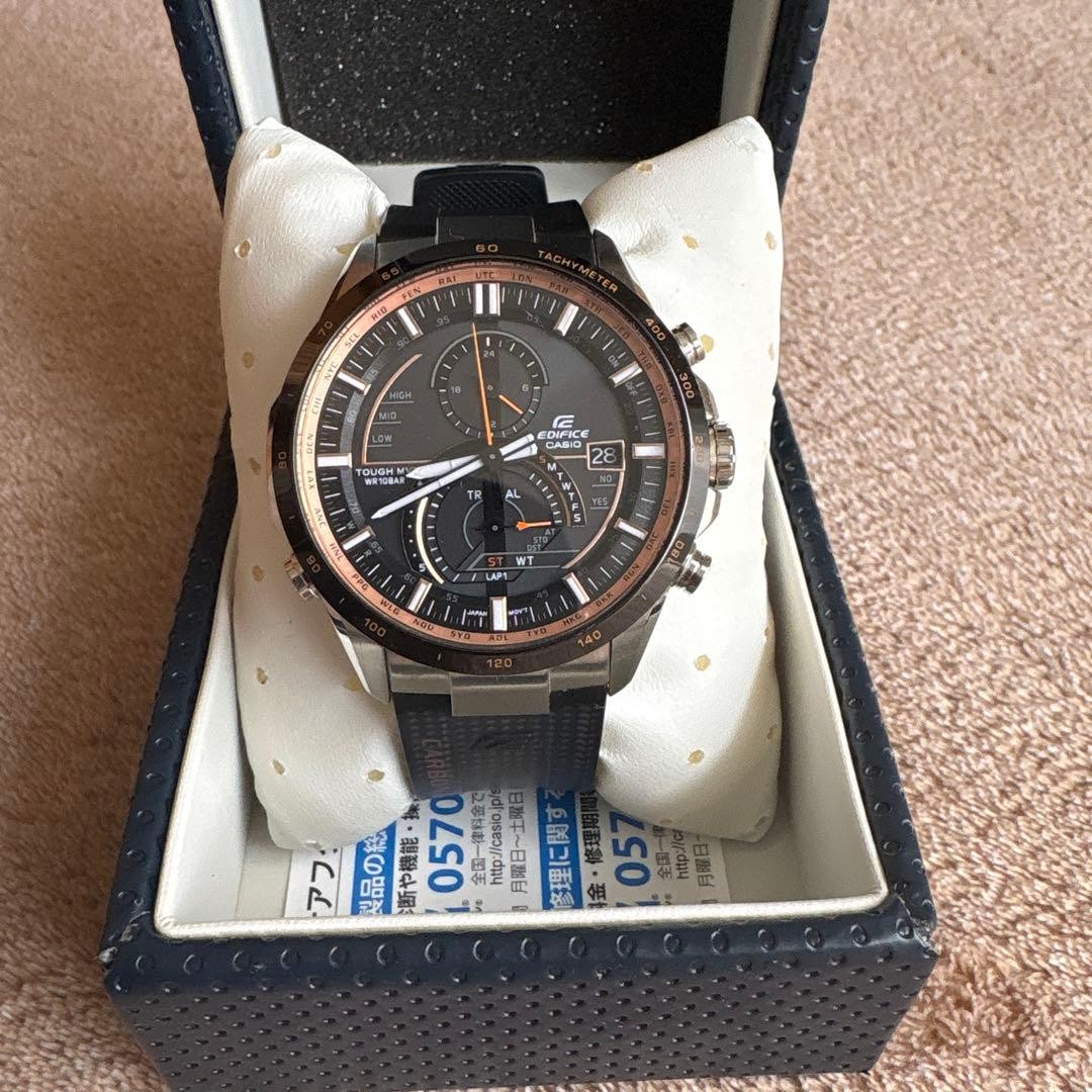 Casio Edifice EQW-A1300CB Radio Solar Chronograph Mens Watch Black Japan