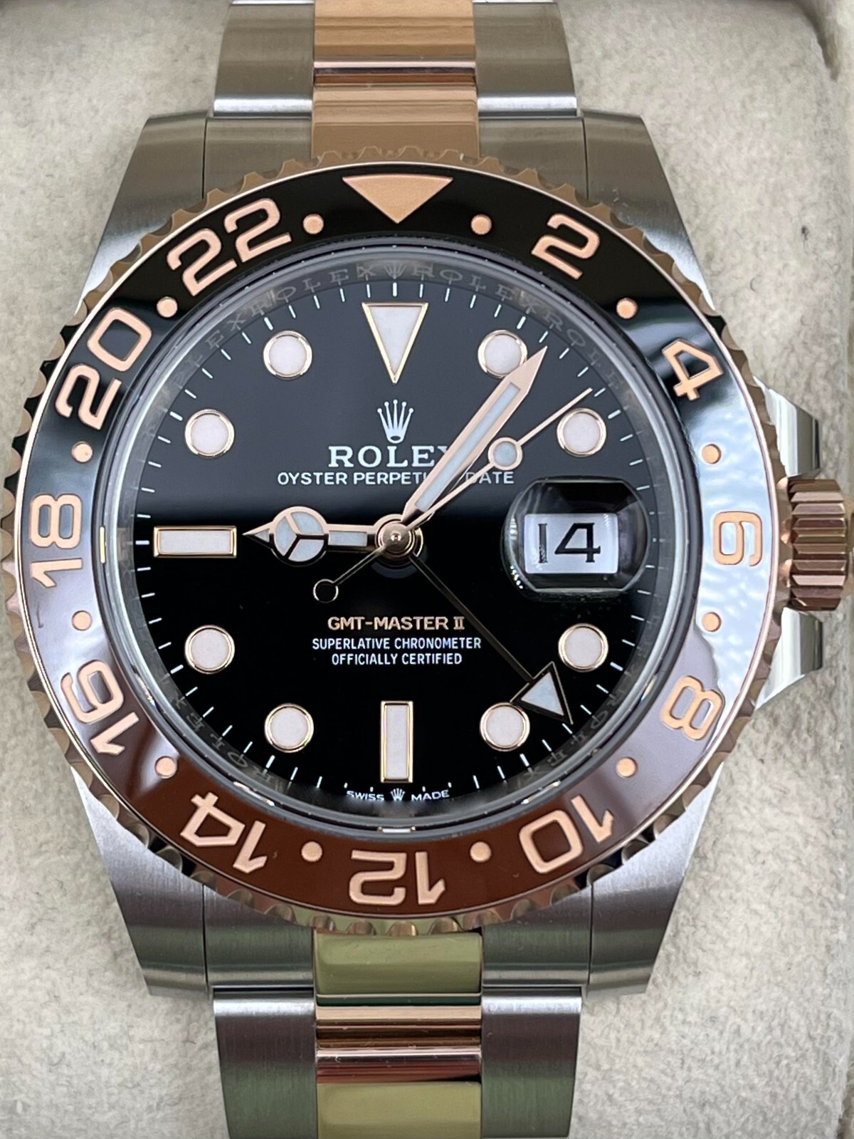 Rolex GMT Master II Rootbeer Two Tone Bracelet 126711CHNR Pre-Owned 2022
