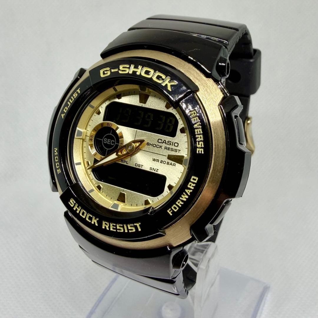 CASIO G-SHOCK G-300G Black Gold Digital Analog Watch Used Japan New Batery