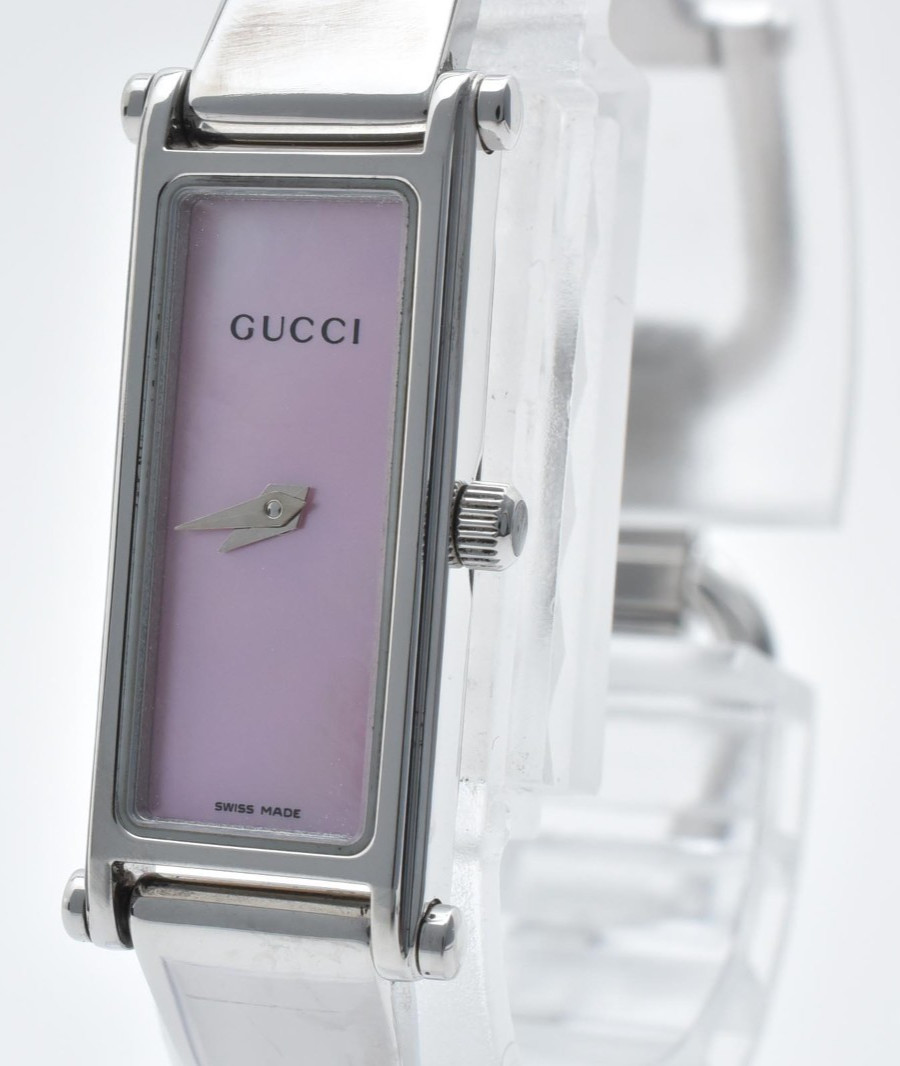 [NEAR MINT] Gucci 1500L Pink MOP Dial Silver Quartz Ladies Watch Swiss Made 12mm
