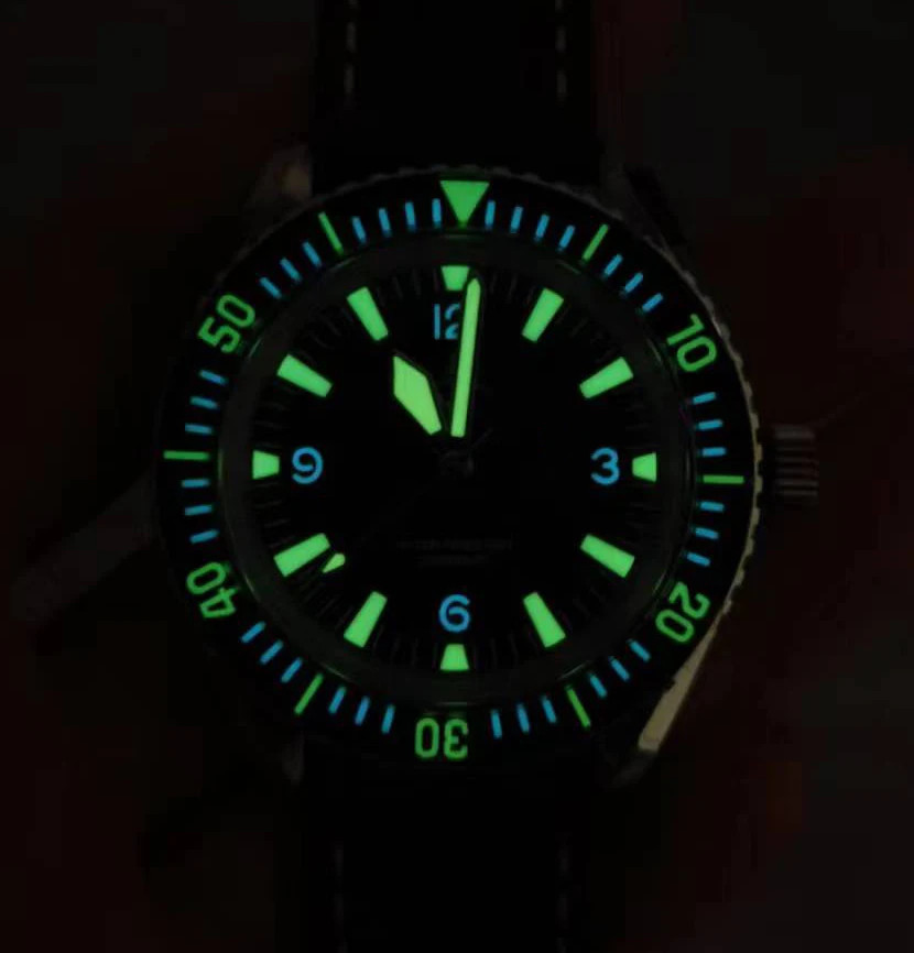 Hruodland Automatic Watch Men Retro Dive K1 Glass 20Bar Waterproof
