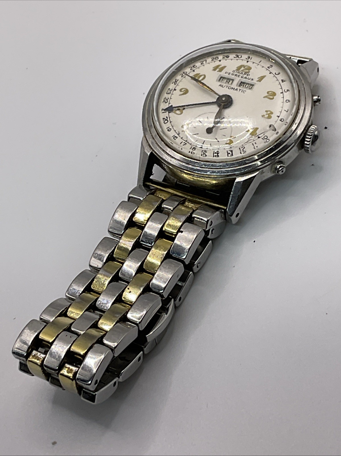 Girard Perregaux 6083 44BF Automatic Calendar 34mm Mens Watch REFINISHED DIAL