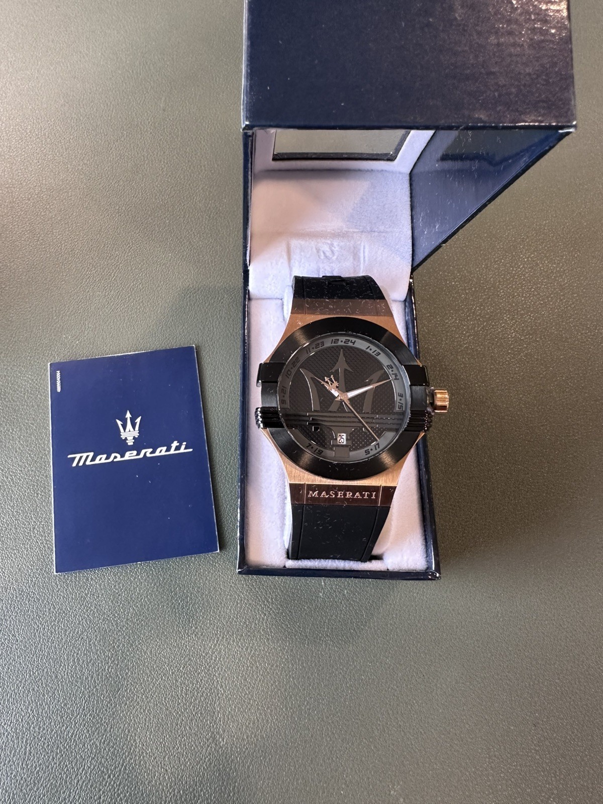 Maserati Potenza R8851108002 Mens Black Gold Quartz Round Analog Wristwatch