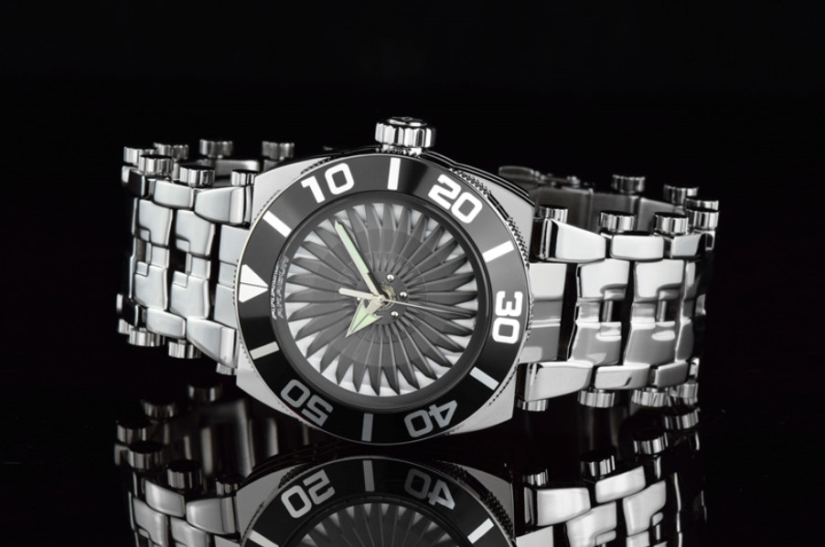 NEW! ARAGON Matrix Black Rotator Automatic Watch 43mm 20ATM Super Luminova