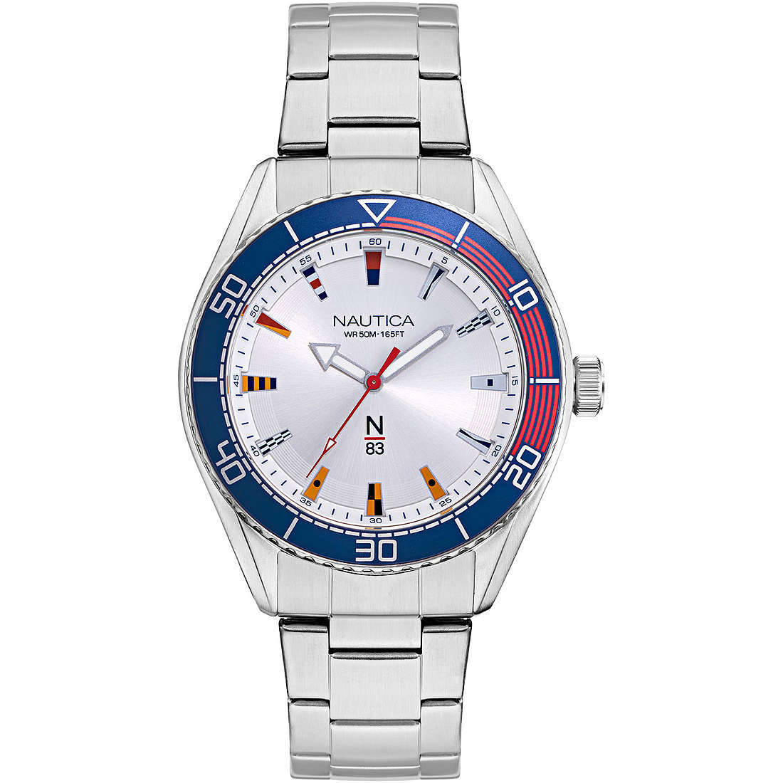 Mens Wristwatch NAUTICA N83 NAPFWS005 Stainless Steel Flags Sub 50mt