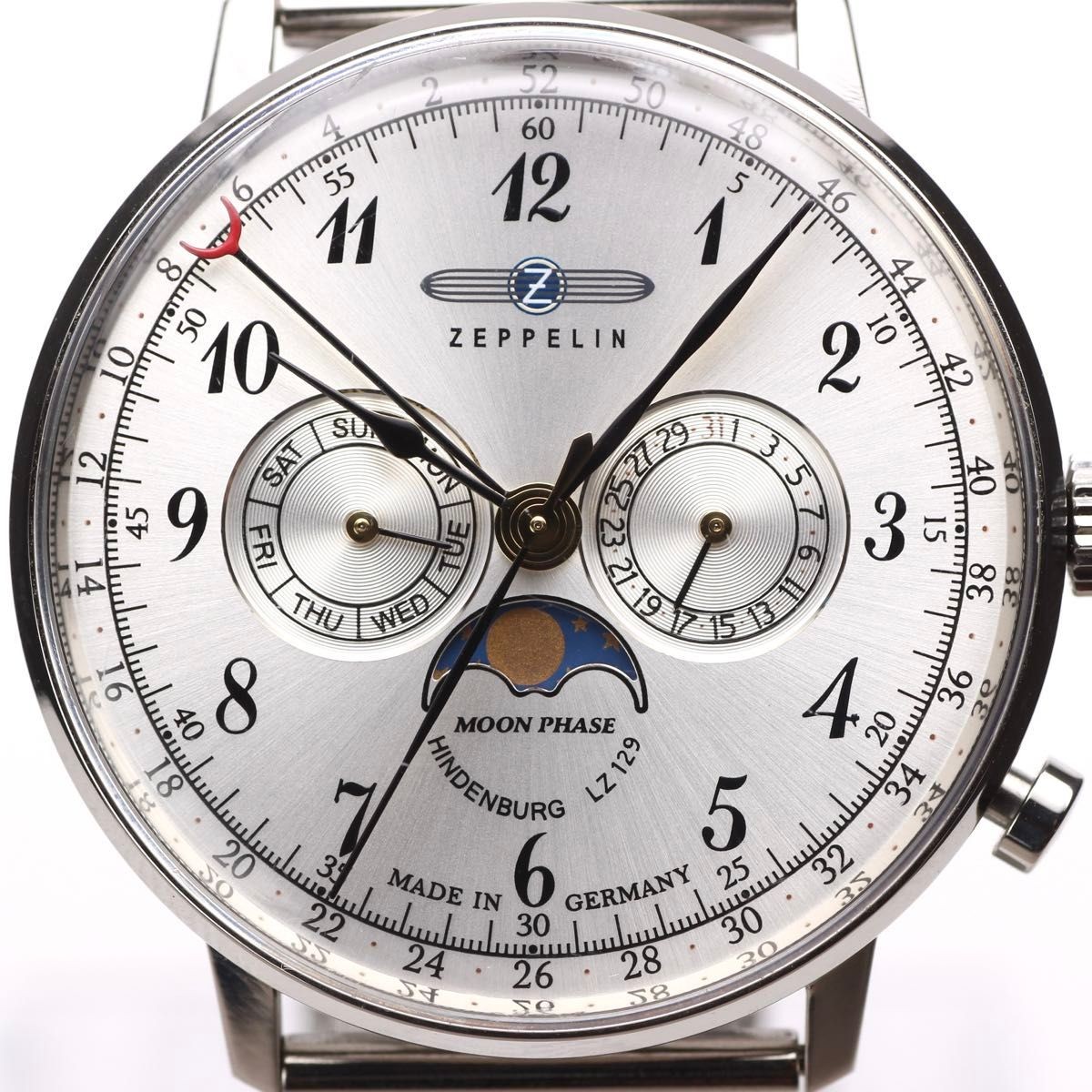 Zeppelin LZ129 Hindenburg Moon Phase 7036-1 Quartz Germany Men’s Watch