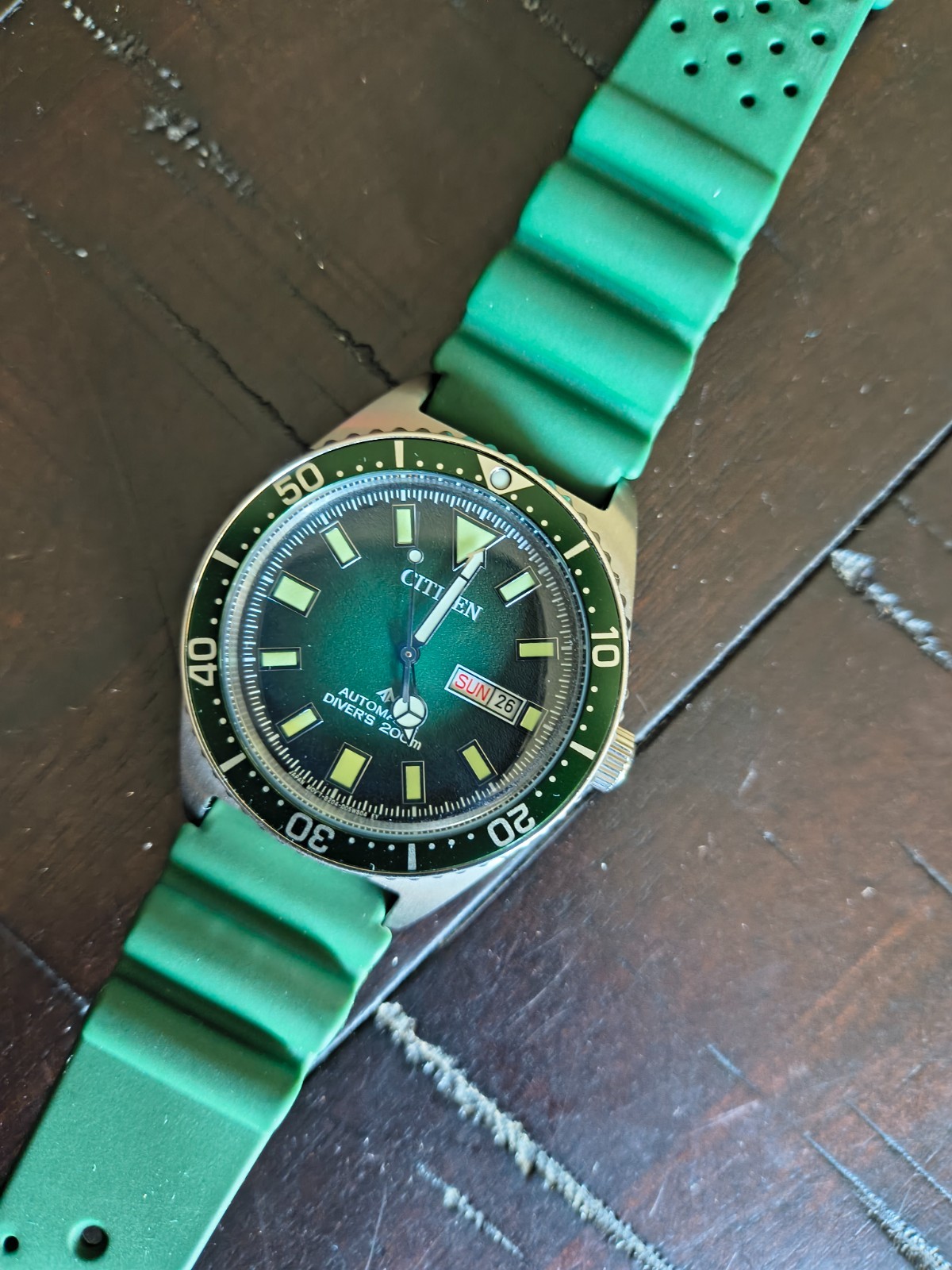 Citizen Promaster Diver Automatic ny0121-09x Green Face and Strap with Box
