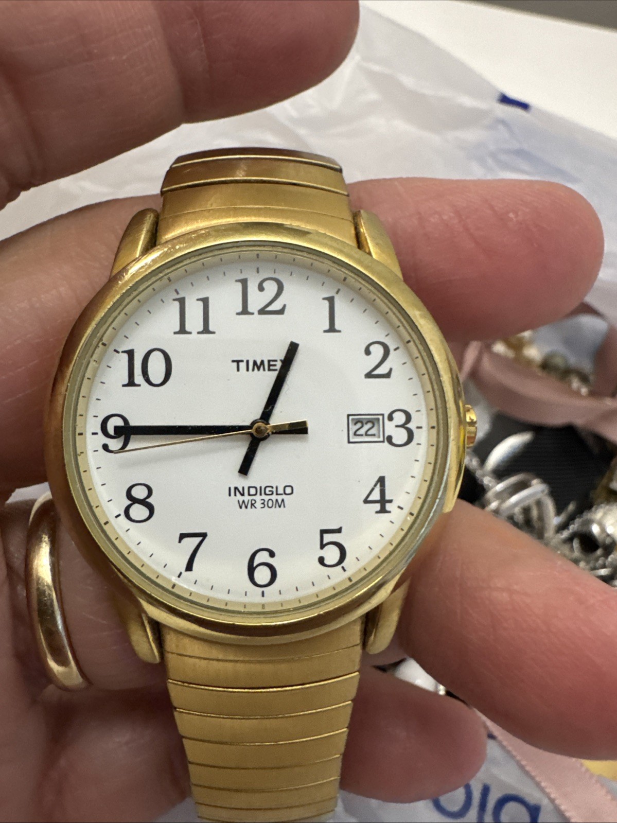 TIMEX INDIGLO WR30M MEN’S QUARTZ WATCH 35.2mm 17.2mm LUG RUNS (EL3)
