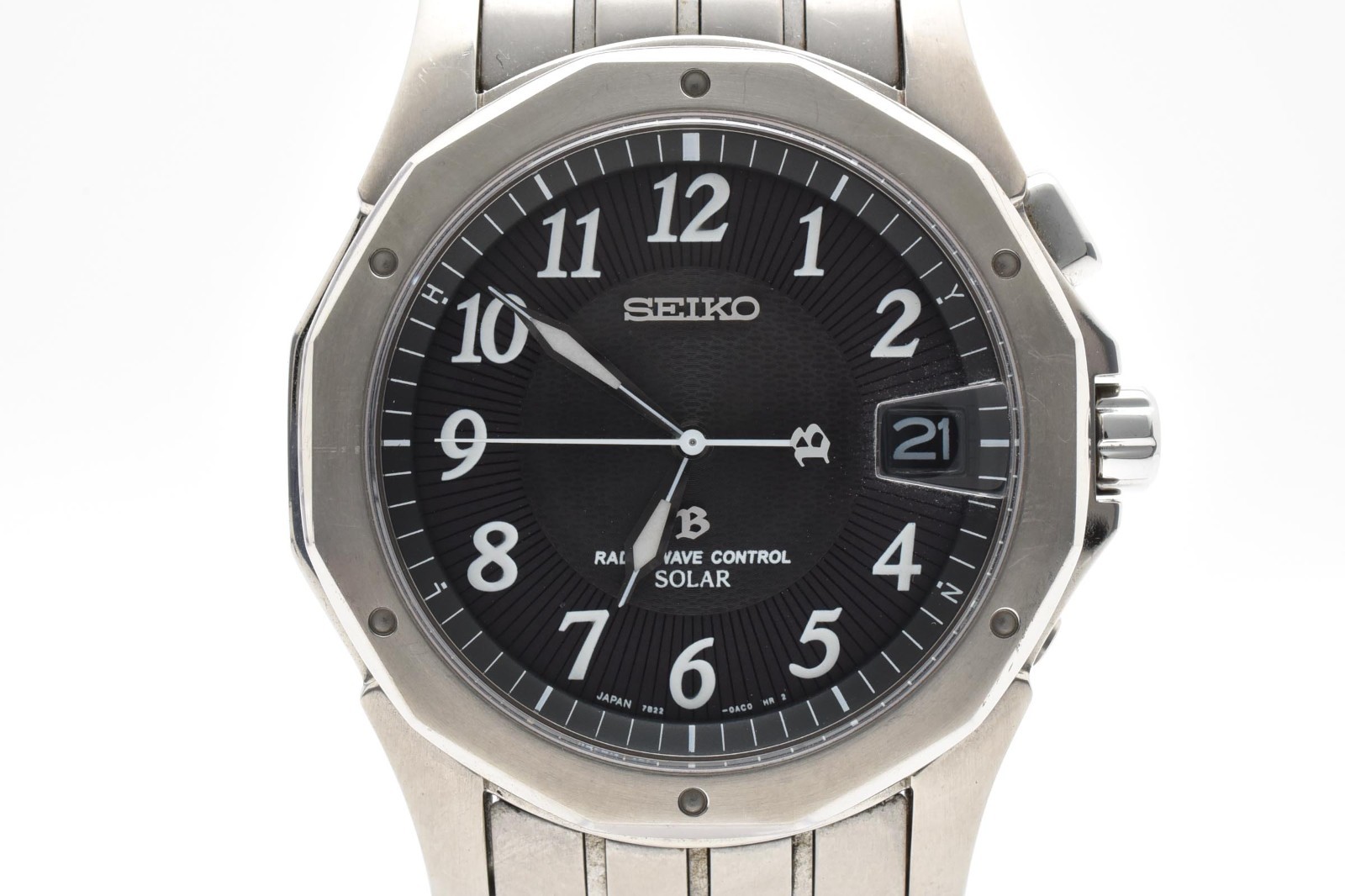 ▶️SEIKO 7B22-0AC0 Solar Titanium Black Dial Men’s Watch JAPAN