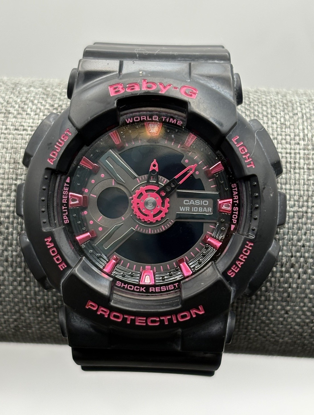 Casio Baby-G BA-111 Womens Watch 40mm Black Pink Shock Resist NEEDS BATTERY