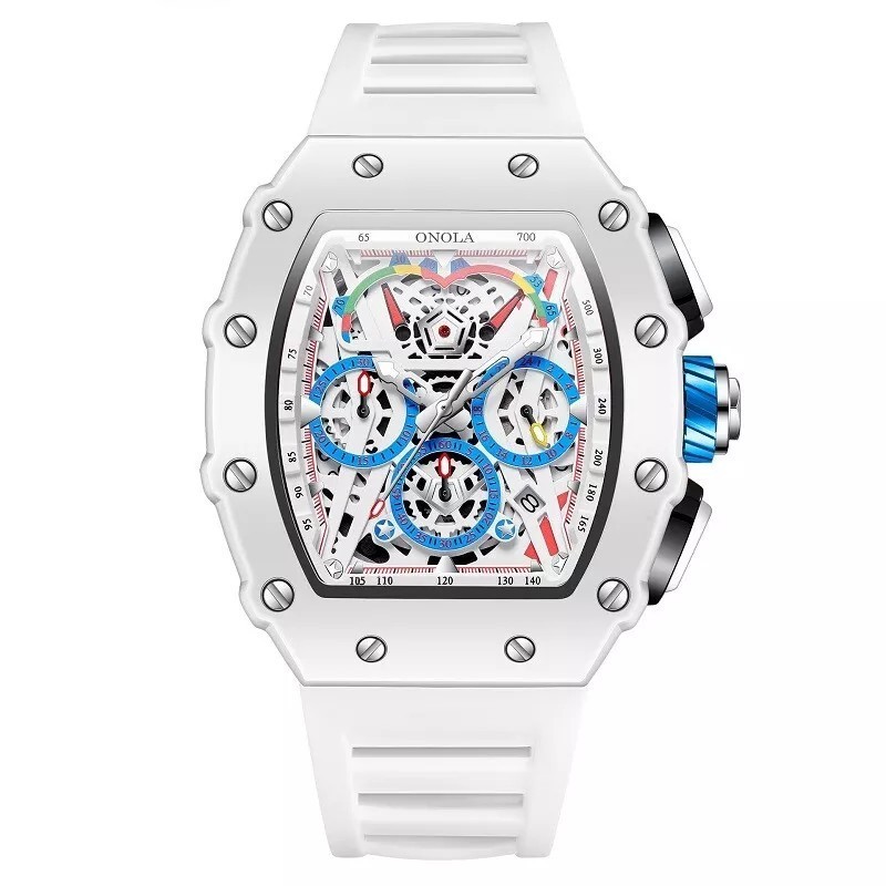 ONOLA Luxury Watch Men’s Fashion Casual Multifunctional Silicone Tape Waterproo