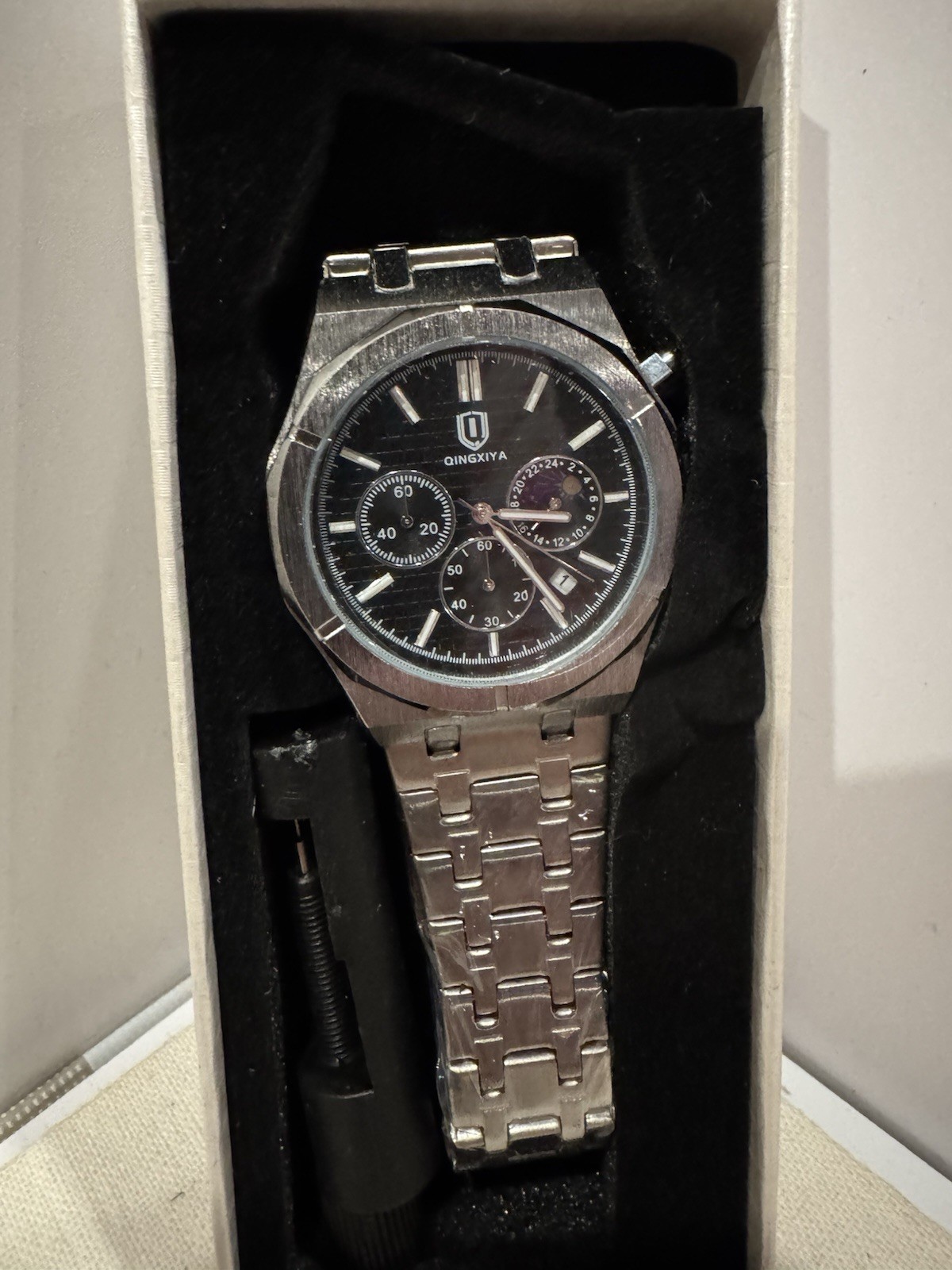 QINGXIYA luxury chronograph quartz watch for men