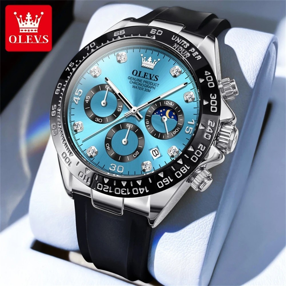 Waterproof Watch OLEVS Quartz Luxury Men’s Business Luminous Date Men Strap