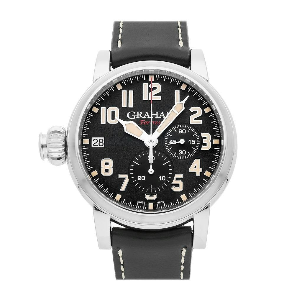 Graham Fortress Left Hand LE Auto Steel Mens Strap Watch 2FOAS.B01A.L127B