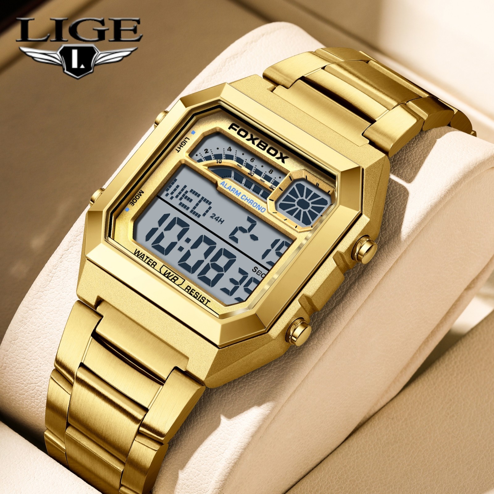 Luxury Men’s Watch Quartz Digital Luminous Date Waterproof Male Wristwatch Boxed