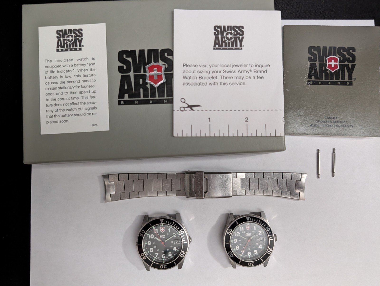 Marlboro Swiss Army Lancer Men’s Watches- TWO of them for PARTS ONLY