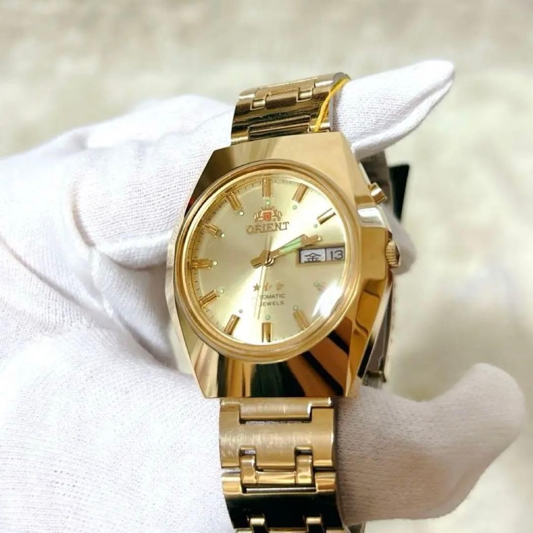 ORIENT 3 Star Automatic Wristwatch Gold 21 Jewels