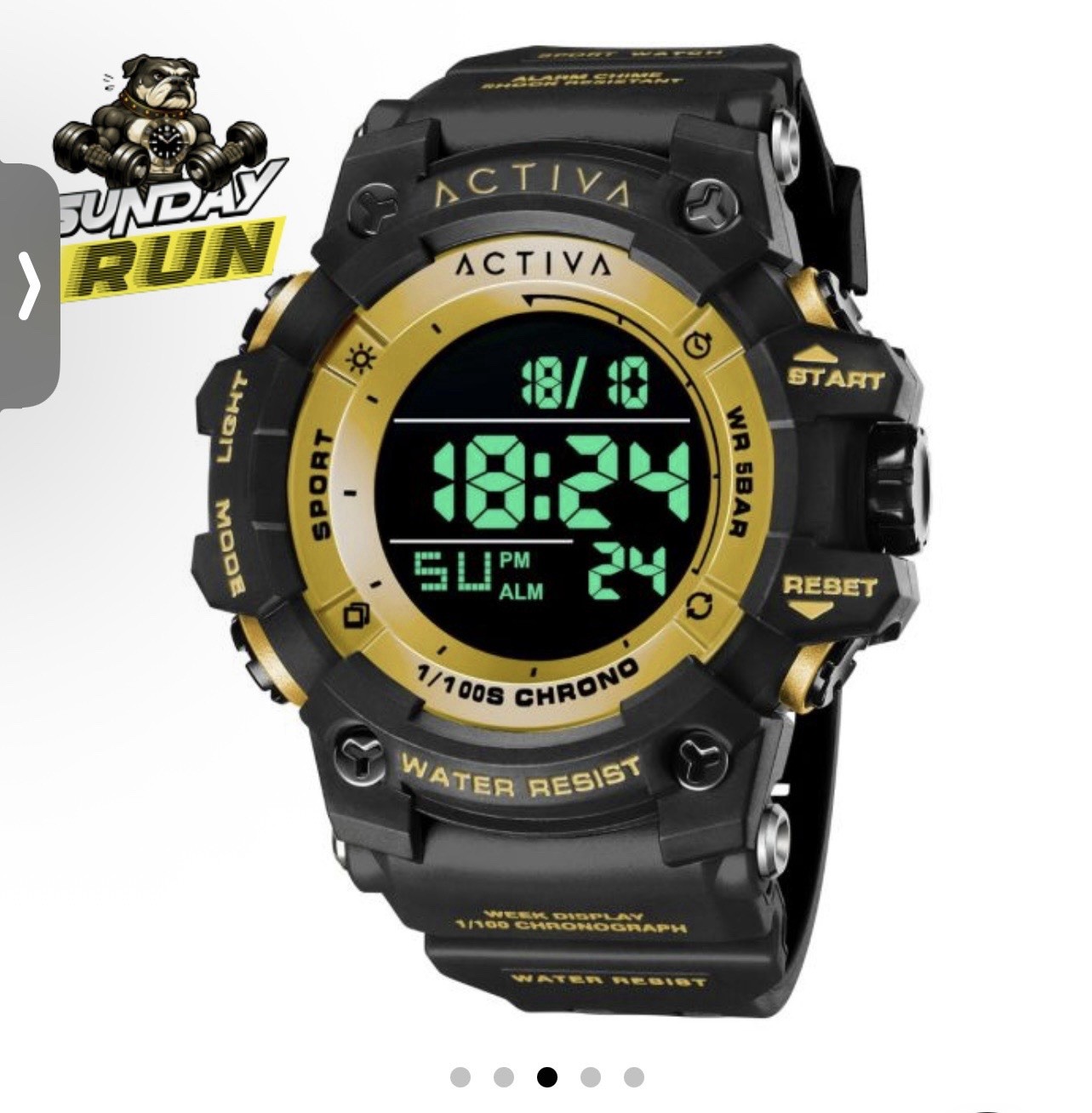 Activa Sync X Invicta Men’s 50mm Digital Sport Watch Black Gold ACW8046-003 NIB
