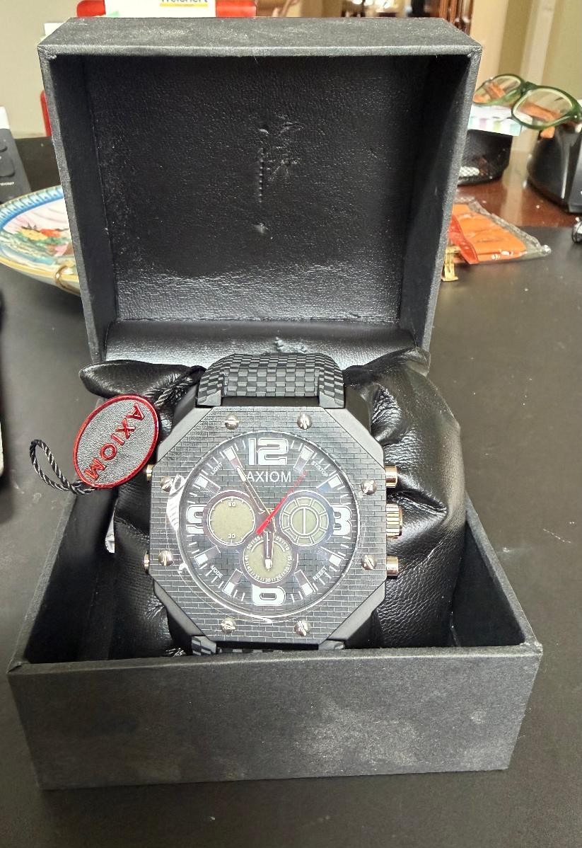 Axiom CR2025/SR626SW Black Men’s Watch Black Band NEW -Free Ship