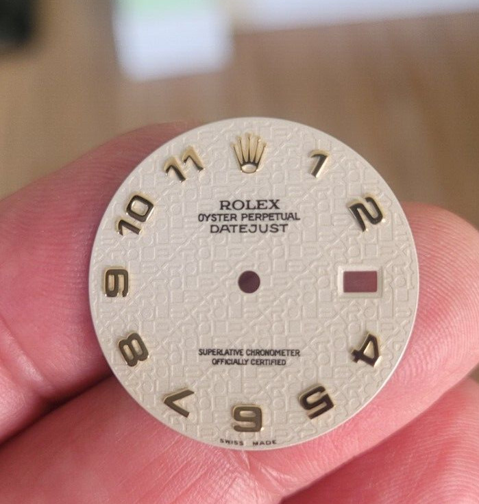 Rolex original quick set men’s dial 16013,16233,116233,off white Arabic Jubilee