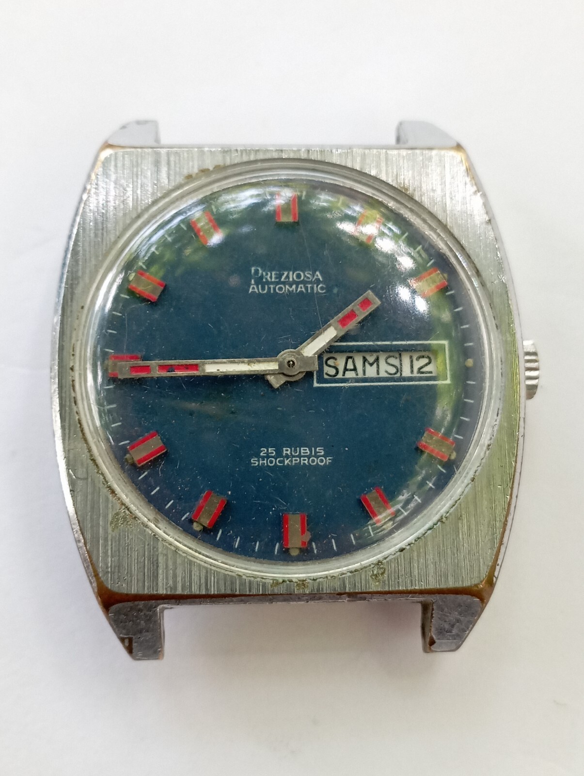 VINTAGE Swiss made BLUE dial automatic PREZIOSA 25 rubis cal. FB 226 from 1970