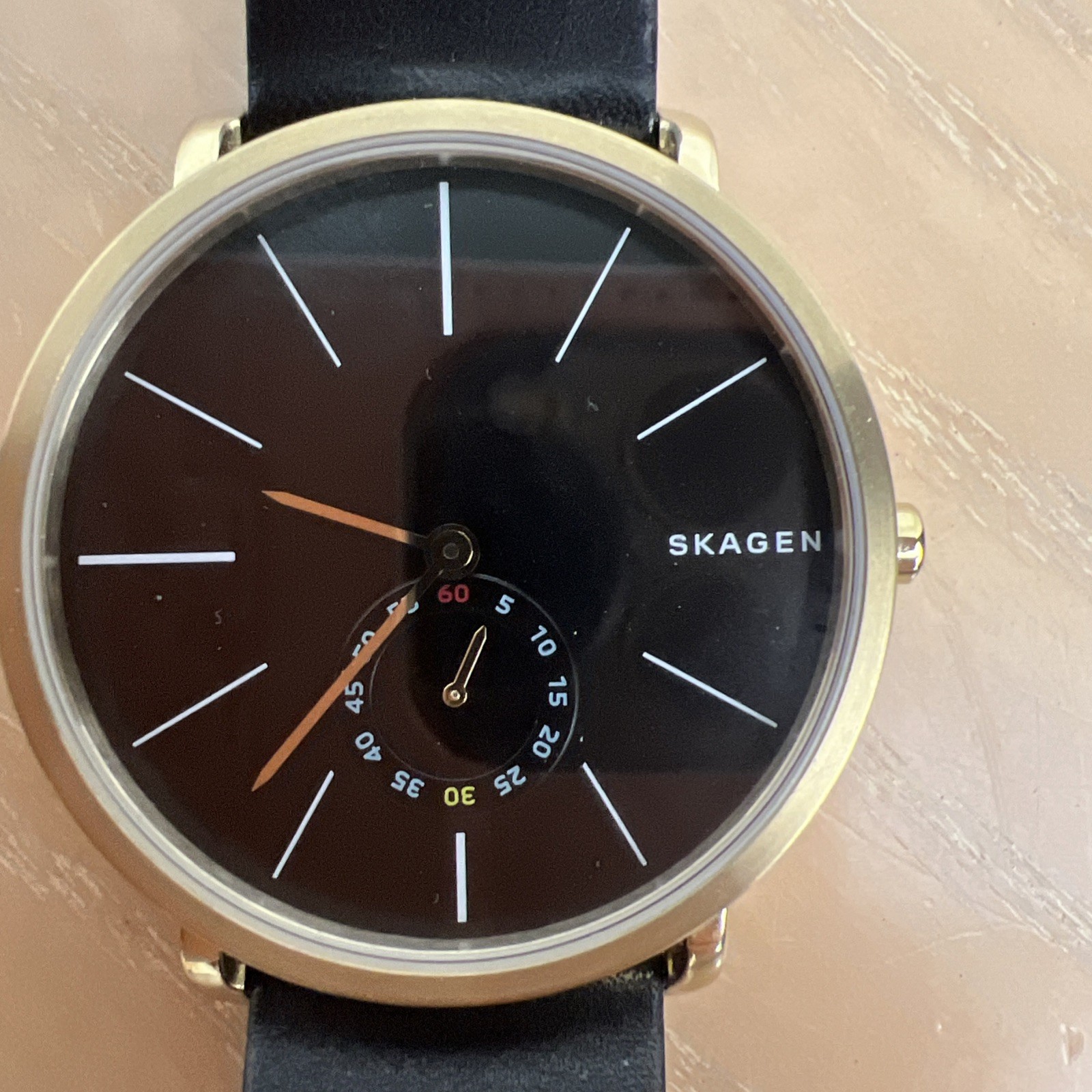 Skagen Signature Black Leather Men’s Watch SKW6217